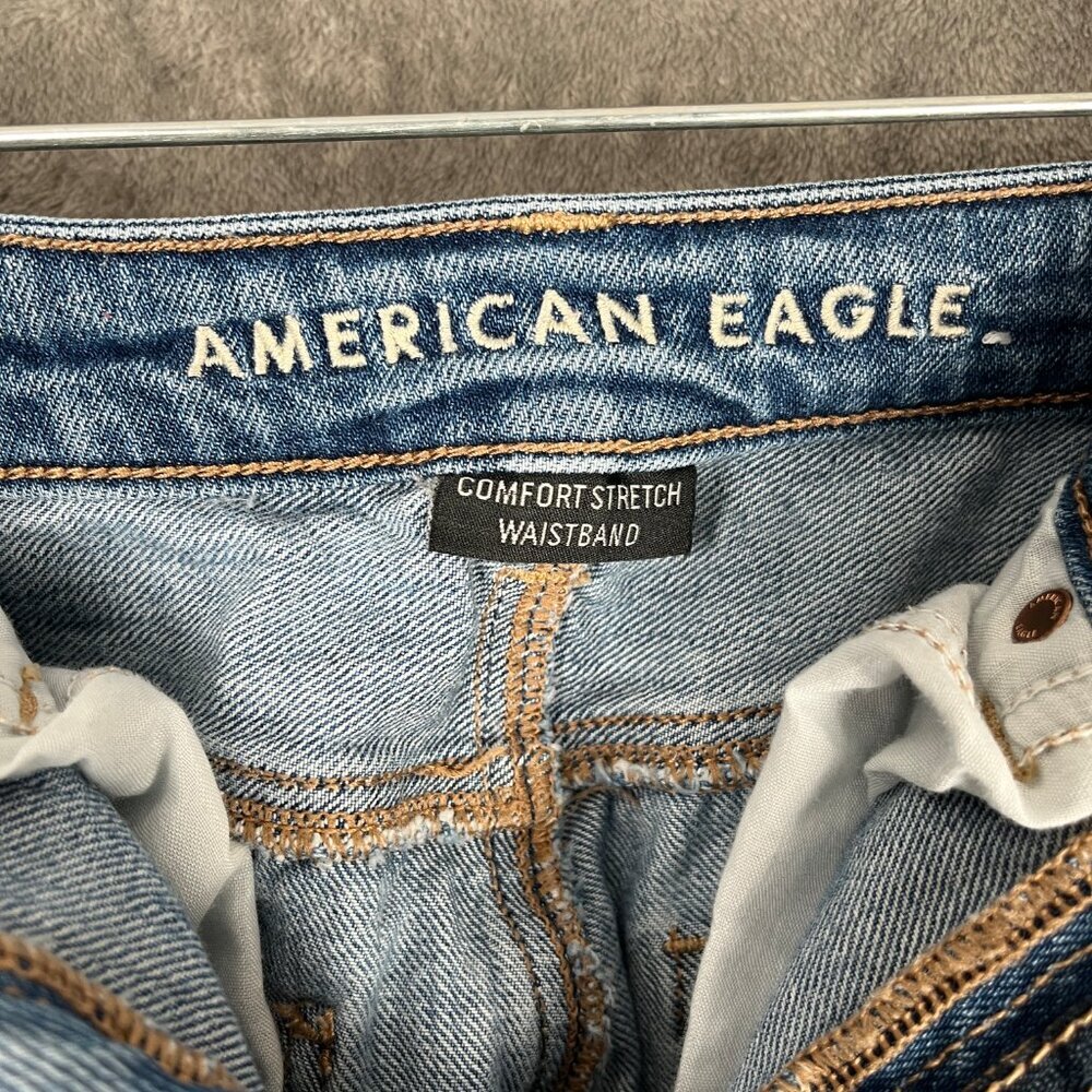 American Eagle Jean Women's size 00 Regular Mom Straight Stretch High Rise Y2K - Picture 3 of 8